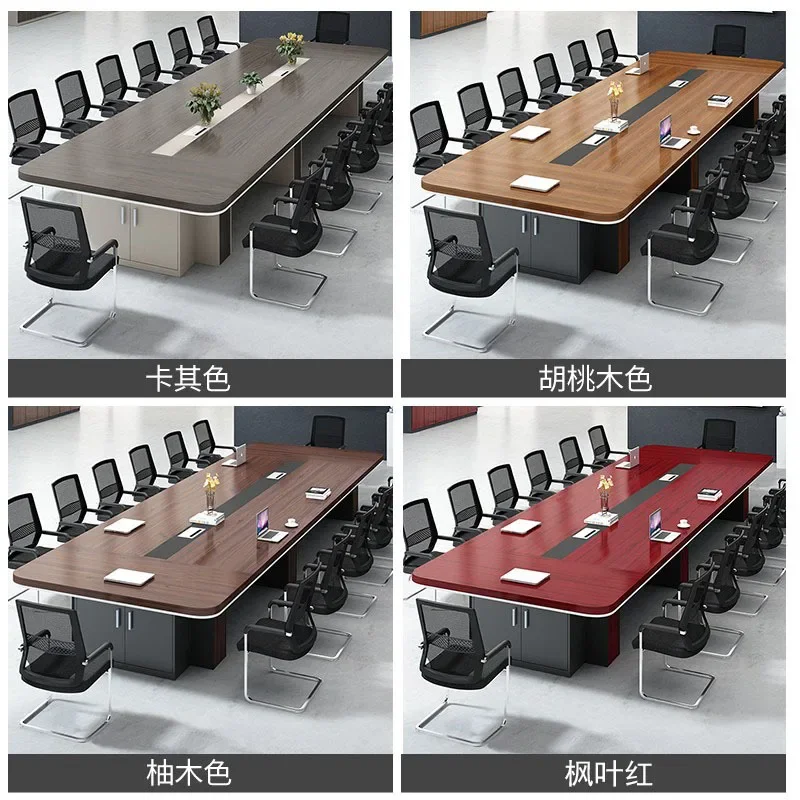 Office furniture large conference table bench combination simple modern reception training rectangular negotiation table