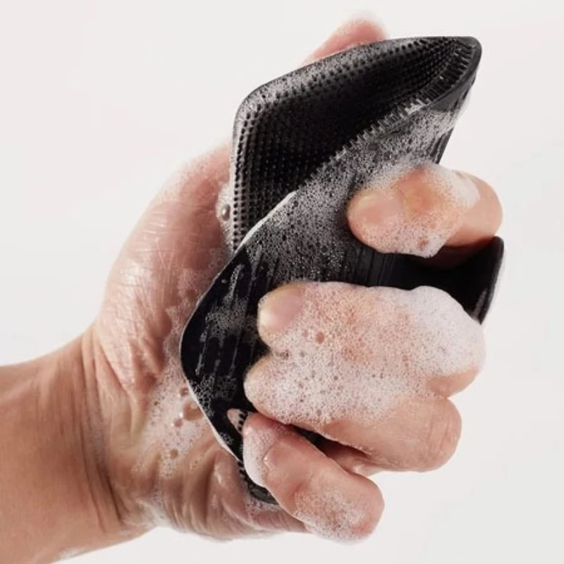 Brosse exfoliante en Silicone, nettoyant, poignée antidérapante, épurateur corporel, outils de nettoyage, brosse noire de bain, Massage de la peau, accessoires de salle de bains