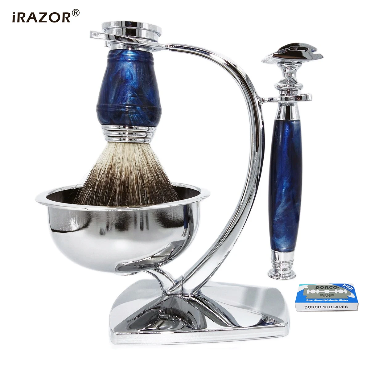 

iRAZOR Royalblue безопасная бритва набор для бритья уникальные аксессуары для парикмахерских инструментов идеальный подарок для мужчин на день рождения и Рождество