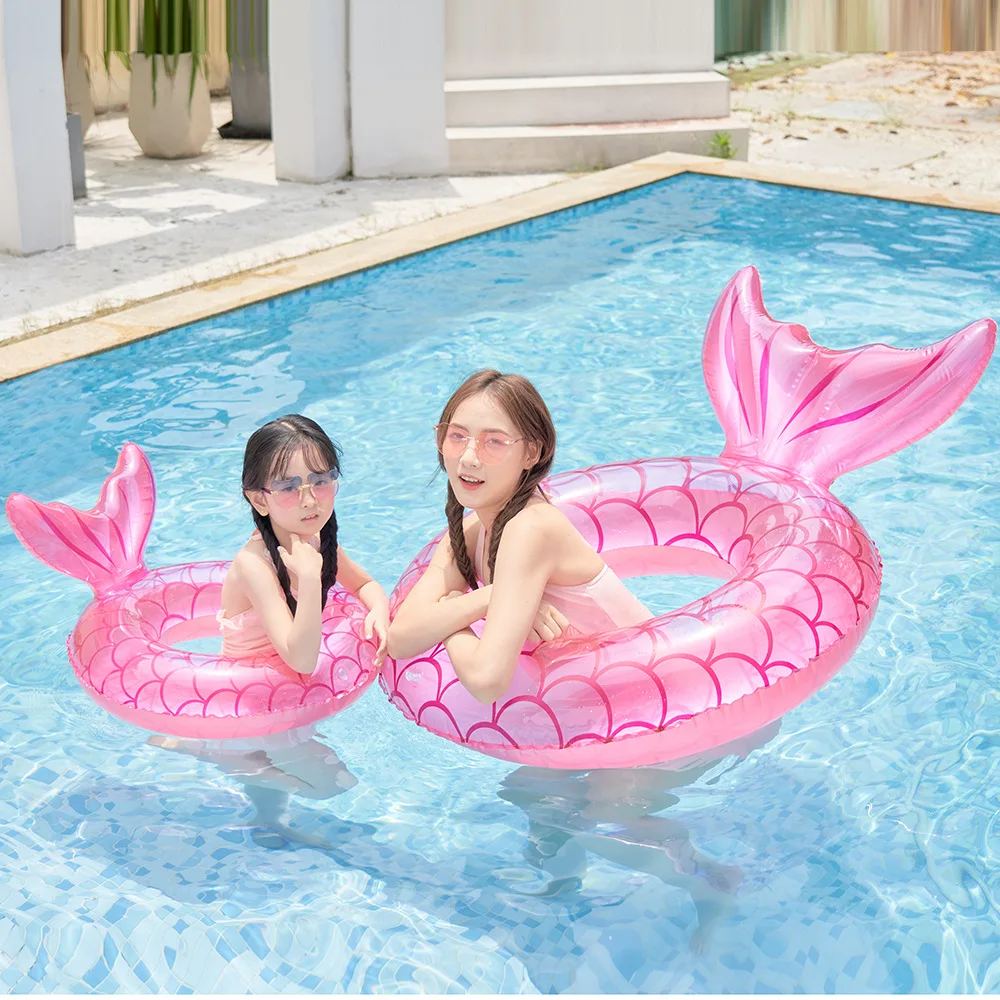 Swimming Ring Mermaid with Backrest Inflatable  Pool  for Adult Kids Baby Water Play Tube Swimming Mattress Toys