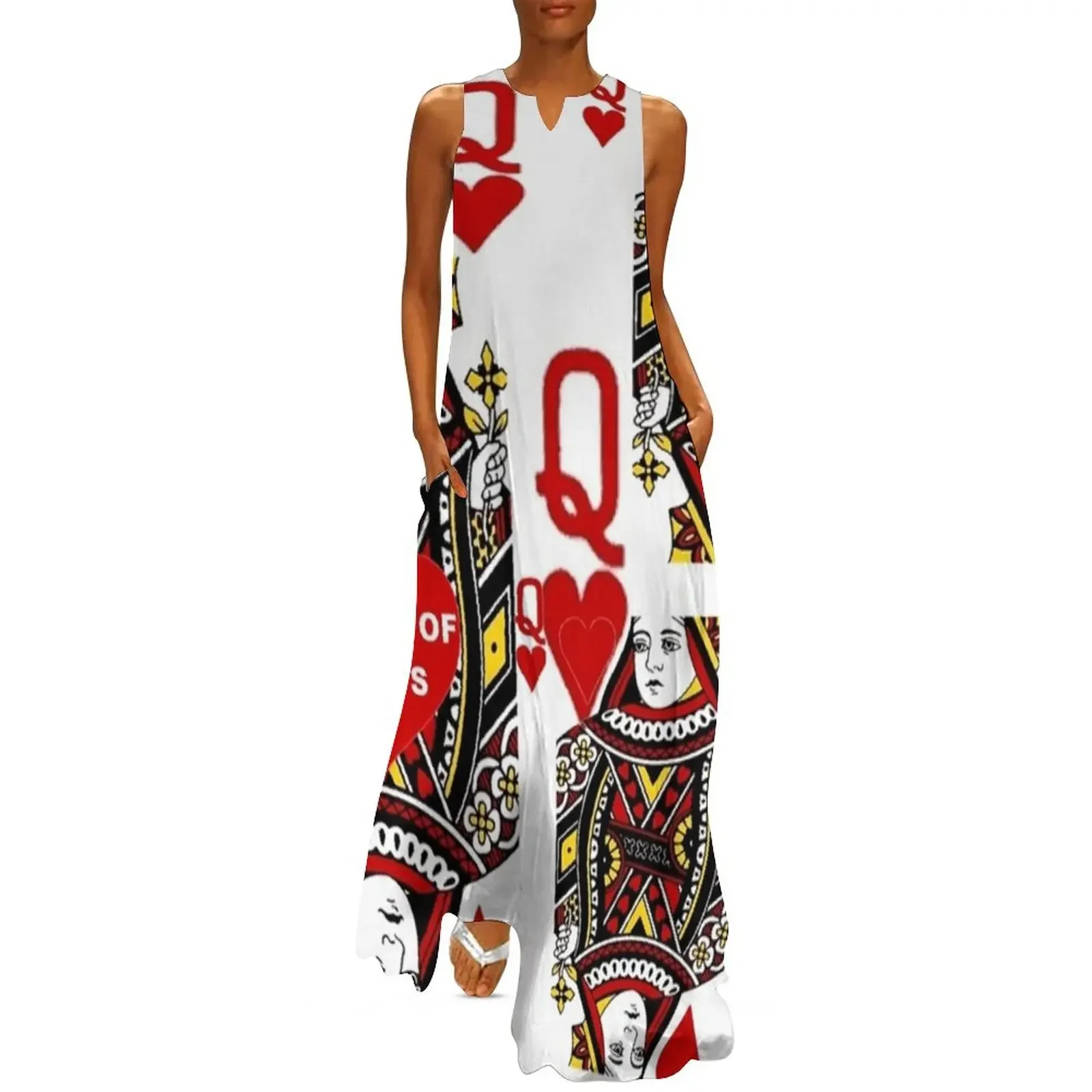 

HEARTS & RED QUEENS CASINO ART Long Dress dress party night Cocktail of dresses Dress