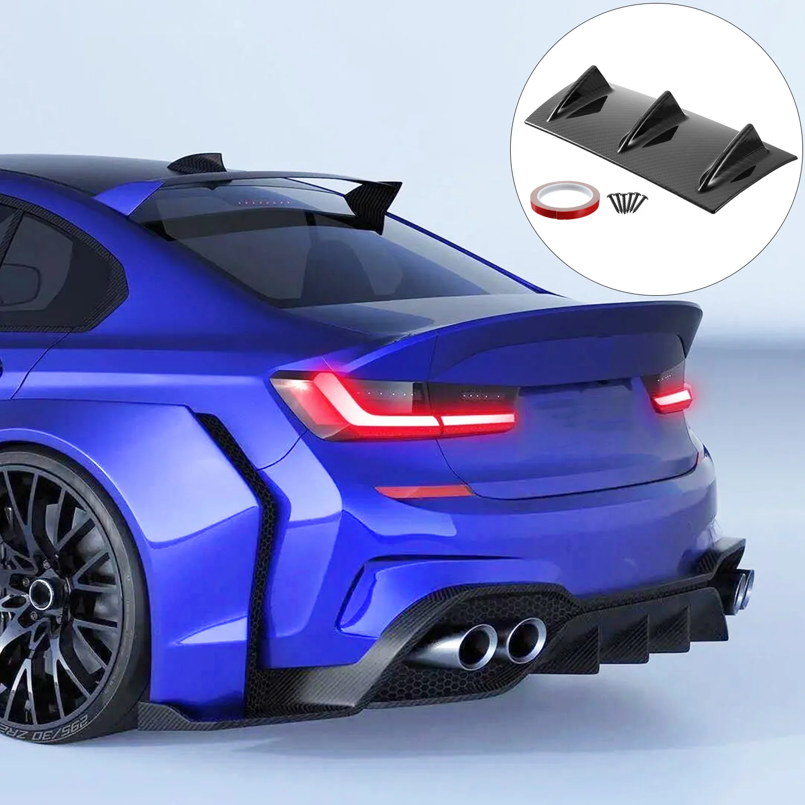 

1Pcs Car Rear Bumper Spoiler Durable Install Universal Fit Noise Reduction Accessory Car Back Bumper Spoiler
