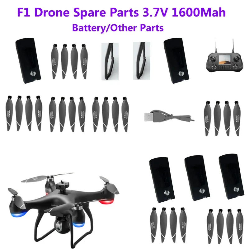4DRC F1 Drone batterie F1 RC Drone quadrirotor pièces de rechange accessoires 3.7V 1600Mah batterie hélice train d'atterrissage 4DRC F1 Dron