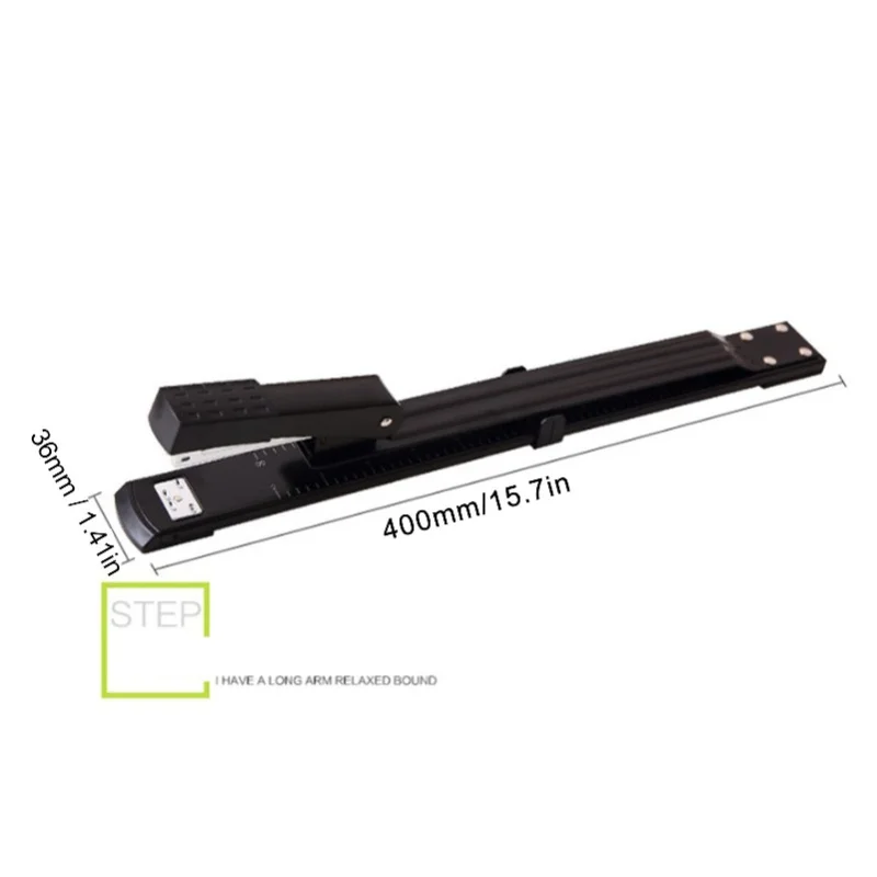 Stapler Desktop Large Capacity Metal Long Arm Handheld Paper Stapler For Office School