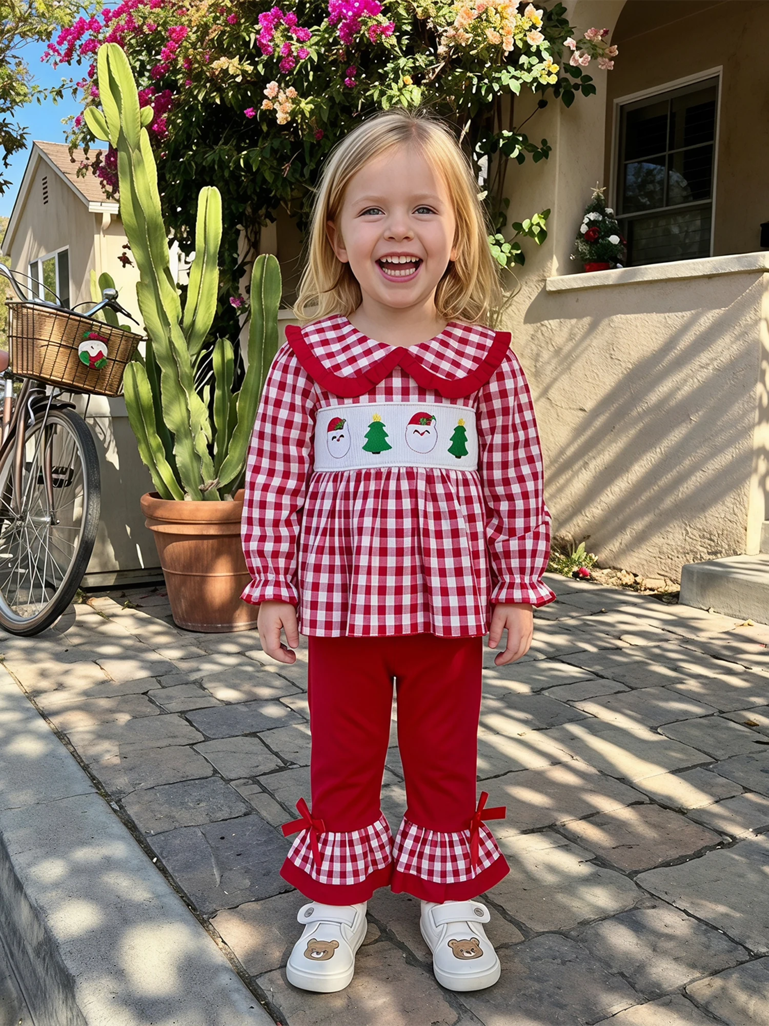 Girls T Shirt Girls Christmas Outfit Christmas Outfit Shirt Shirt Outfit Long Sleeve Plaid Latest