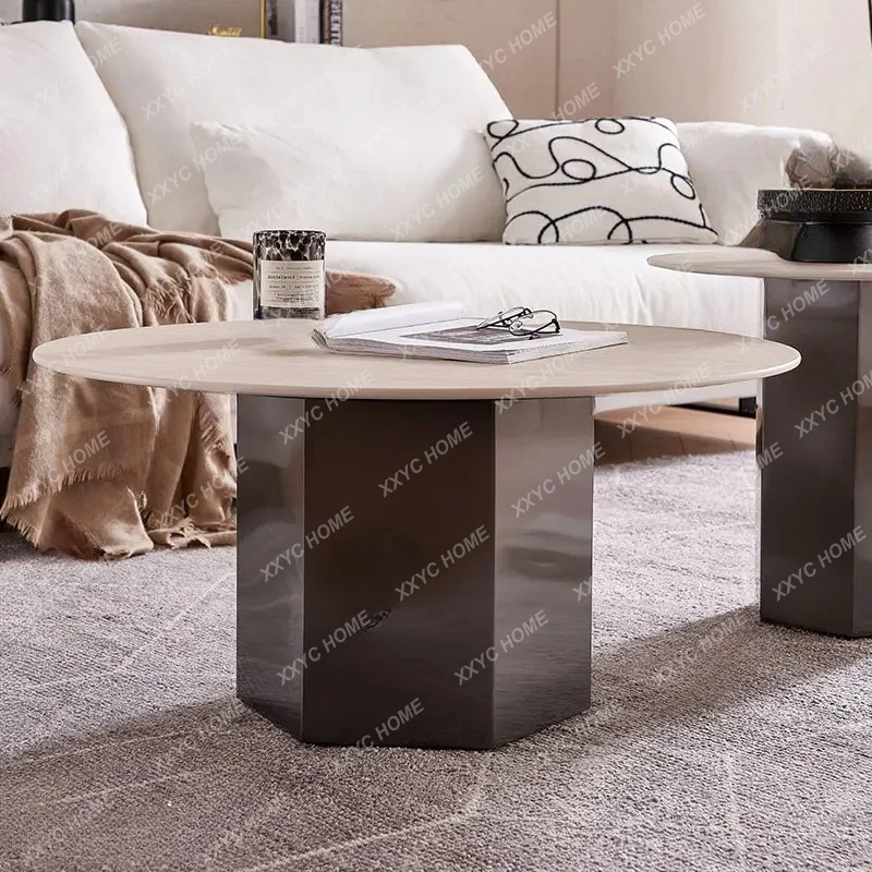 

Medieval style household light luxury round edge few combination simple retro round few TF