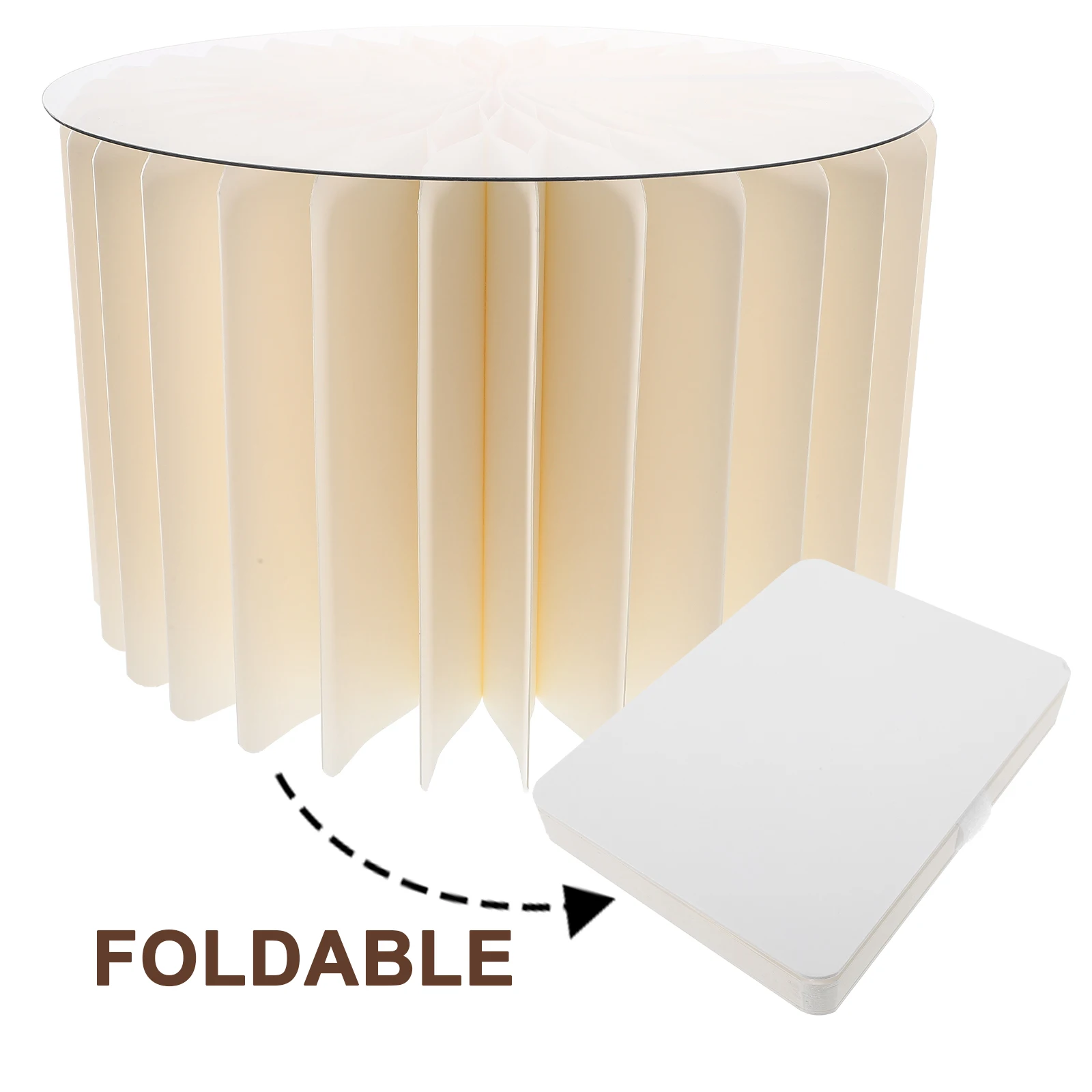 

1pc 30cm Diameter x 20cm Height White Foldable Cylinder Pedestal Stand for Wedding Party Decorations Reusable Paper Cake Display