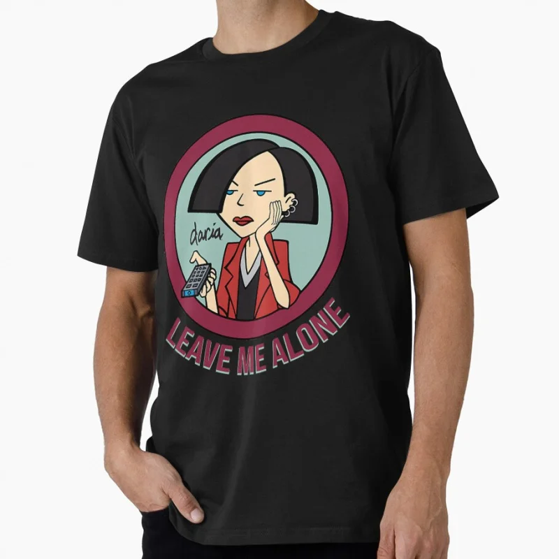 

leave me alone Gift for you 90s retro cartoon Retro Sick sad world tv shows funny t shirt Large size Tops 100% cotton Clothes