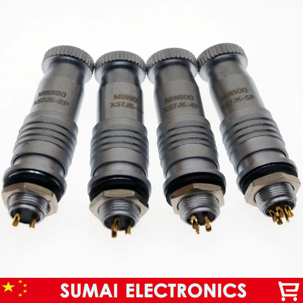 Sample,4PCS 2Pin/3Pin/4Pin/5Pin (each Pin 1PCS),7mm mic circular connector kit XS7,Aviation plug interface