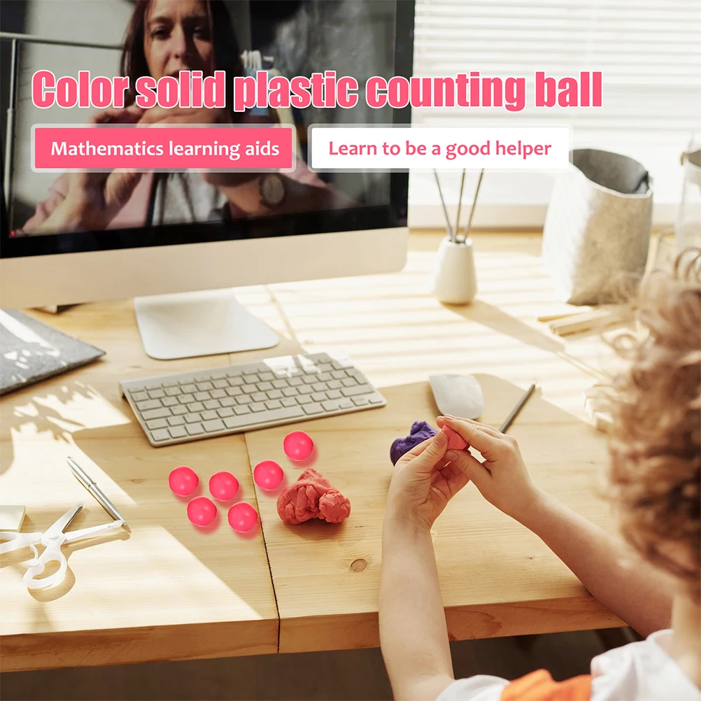 

100pcs Plastic Counting Balls Kids Mathematics Shape Color Recognition Play Ball Pit Toddler Coordination Development