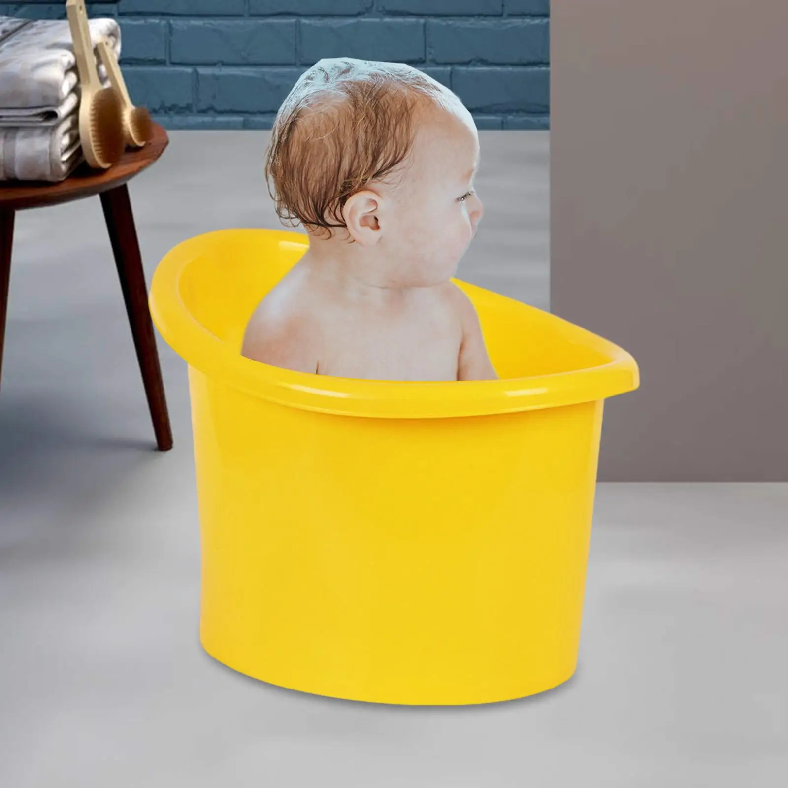 Cubo de baño infantil engrosado con asiento de apoyo, ducha de bebé para recién nacidos, niños y niñas de 0 a 7 años