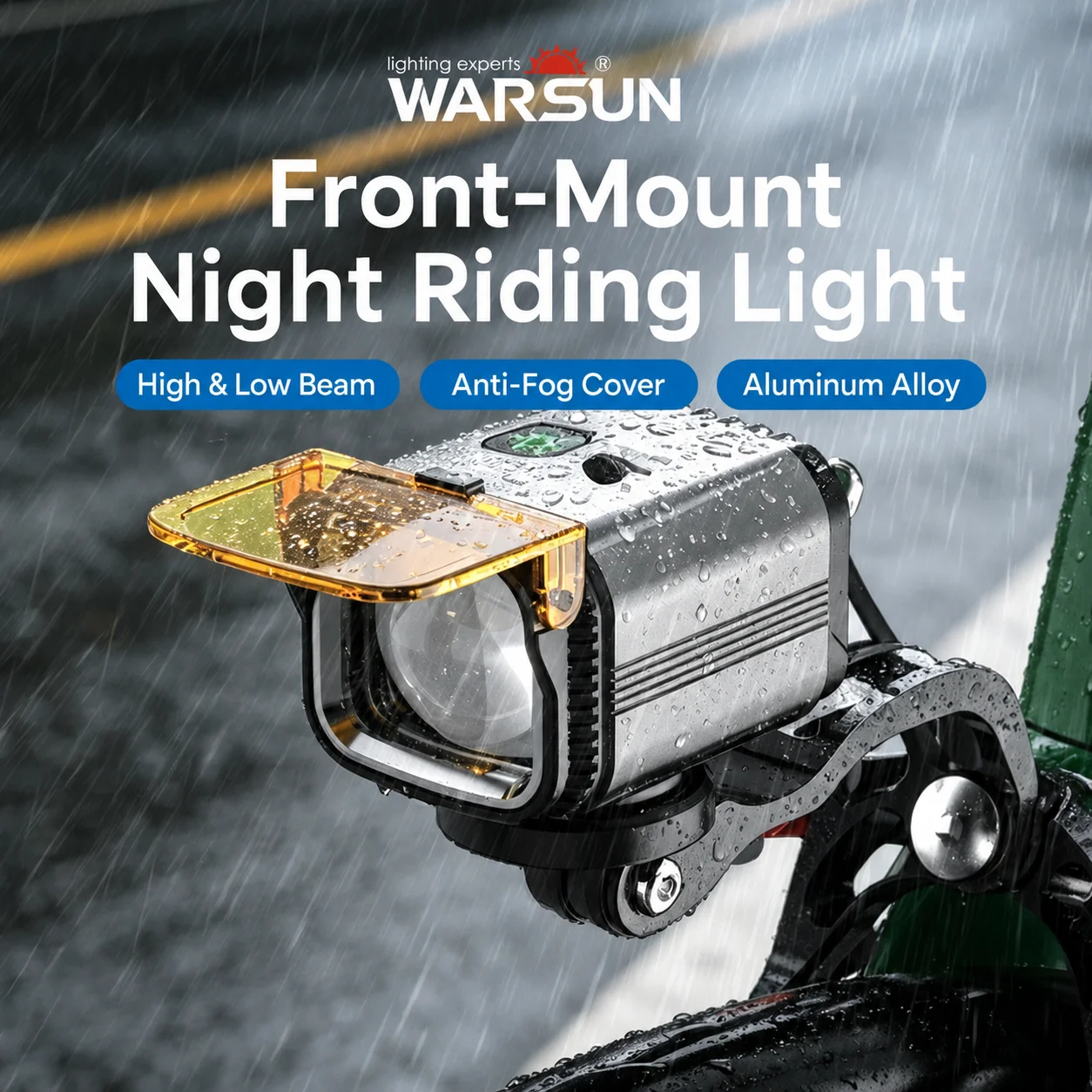 WARSUN B14 Foldable Rechargeable Bicycle Headlight, Bright Front Bike Light for Road Bikes, Mountain Bikes and Night Cycling