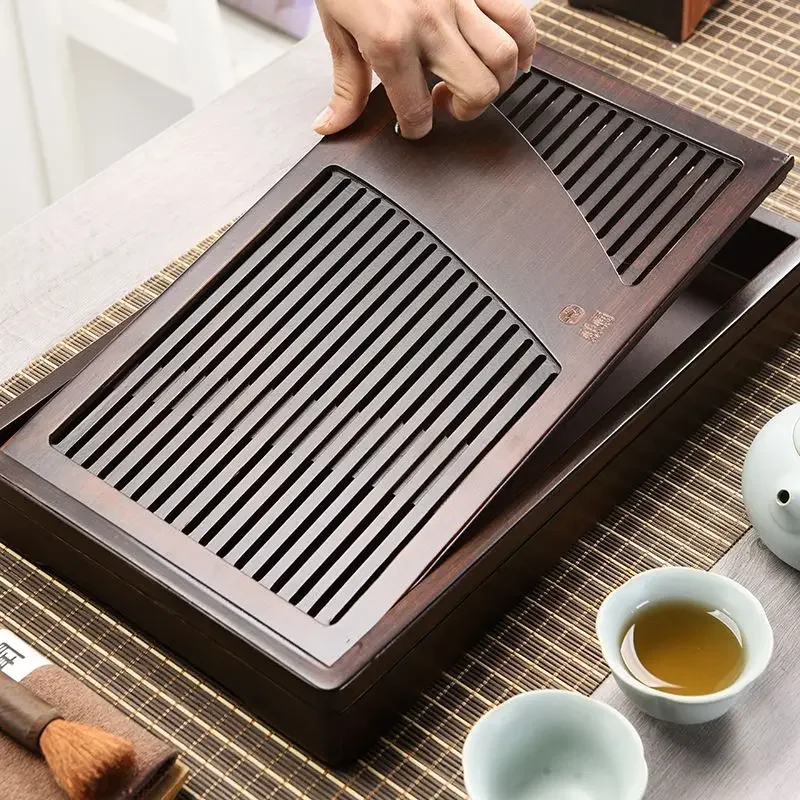Solid Wood Tea Tray Drainage Water Storage Kung Fu Tea Set Drawer Tea Board Table Chinese Ceremony Tools