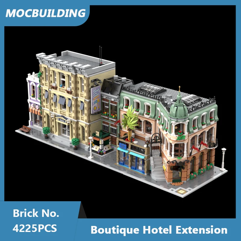 MOC Building Blocks Boutique Hotel Extension Modular Architecture Model DIY Assembled Bricks Creative Xmas Toys Gifts 4225PCS