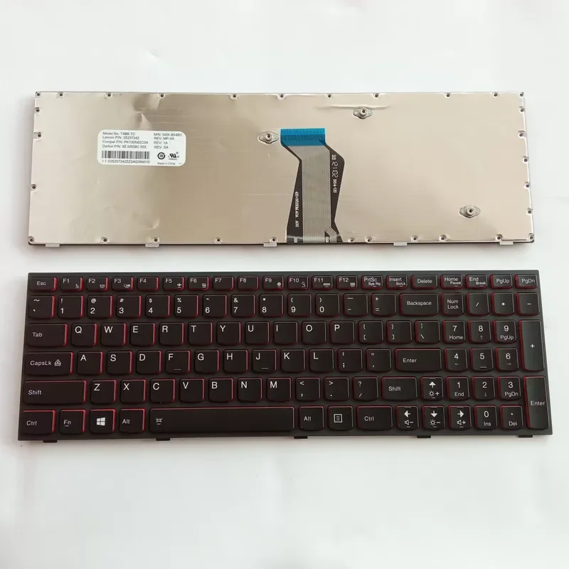 Teclado estadounidense para portátil Lenovo Ideapad Y500 Y500N Y510 Y510p