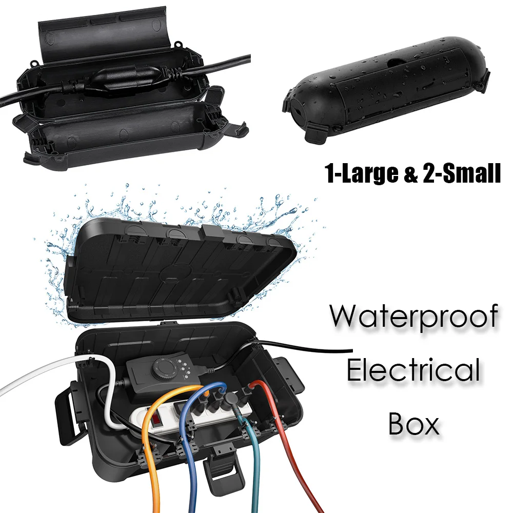 صندوق كهربائي مقاوم للعوامل الجوية، غطاء أمان سلك تمديد خارجي IP44، واقي اتصال مقاوم للماء لقابس الطاقة الخارجية