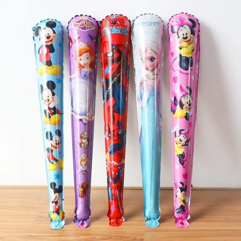 10pcs/Lot Disney Mickey Minnie Mouse Frozen Princess Balloons Hand Holding Sticks Air Globos Party Decor Baby Shower Supplies