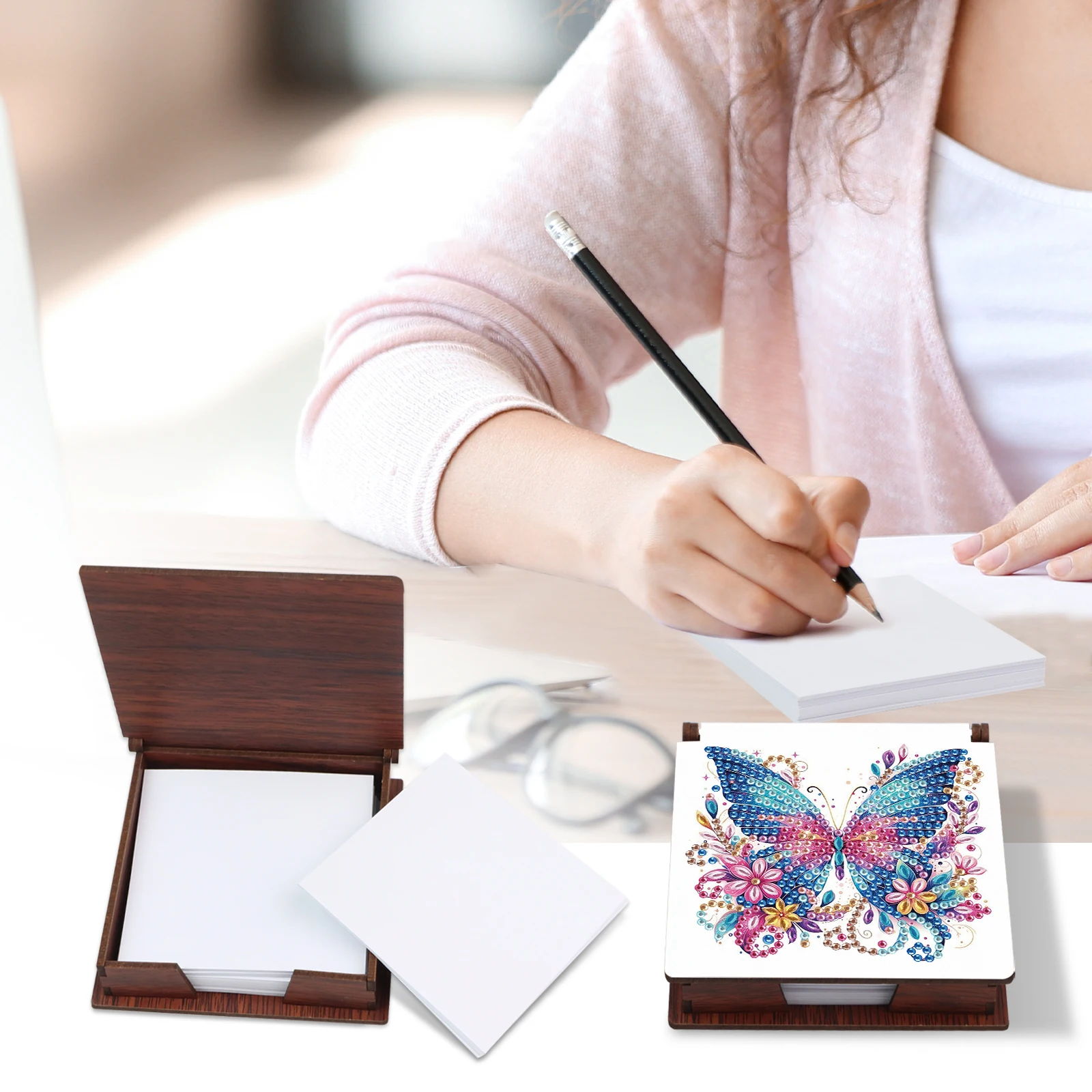 Special shape Diamond Art Painting Sticky Note Box kits,animals partial Diamond Art note box for Home Office decorate Gift - view 6