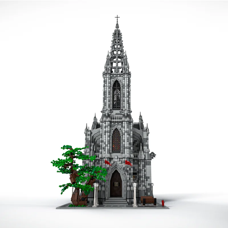 22023PCS MOC Modular Cathedral Gothic Architecture DIY Model Building Blocks Birthday Toys Gift