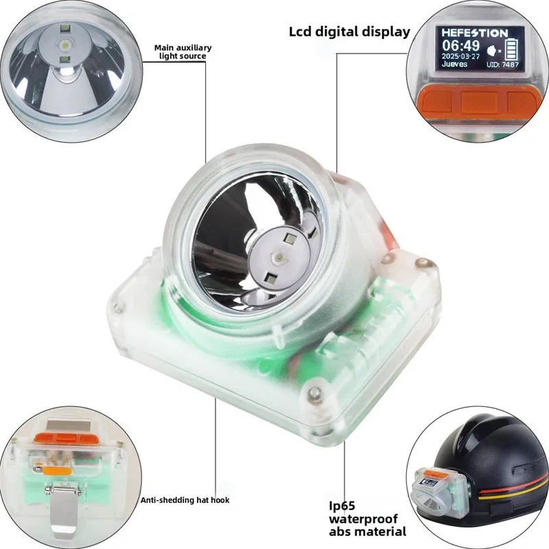 

Safe Explosion-Proof Mining Lamp Ip67 Waterproof Fishing Lamp Diving Headlight 6600mah Built-In 18650 * 2 Lithium Battery