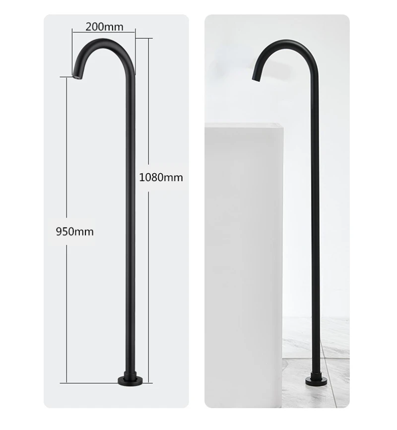 Imagem -06 - Torneira Misturadora de Água para Banheira do Banheiro Coluna da Torneira Torneira da Bacia do Assoalho Ouro Escovado Preto Gunmetal Ouro Rosa Torneira de Latão Cromado