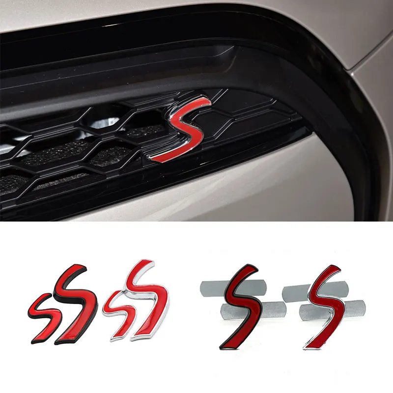 S front grille logo with screw for BMW mini front face air intake car accessories cooper s refit sports upgrade mesh emblem