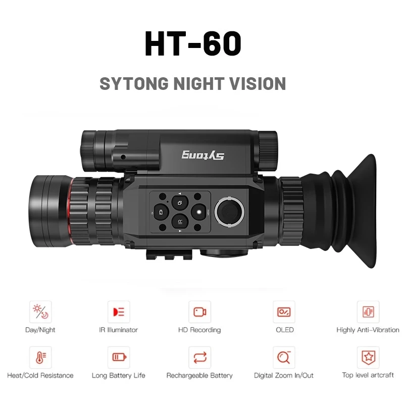 

Sytong HT-60 3X/6.5X Digital Night Vision Clip-on Rifle Scope IPX7 Waterproof WIFI Transmission Crosshair Aim Sight for Hunting