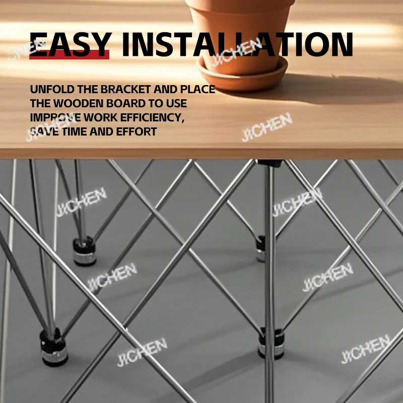 

HS Woodworking convenient folding telescopic workbench stainless steel spider leg support frame outdoor folding table legs
