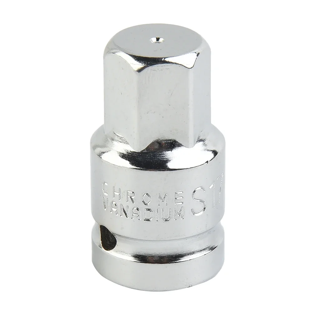 1/2inch 17mm Hex Special Oil Pan Screw Socket Wrench Hexagonal Head Chrome Vanadium Steel Socket Wrench Head Auto Repair Tools