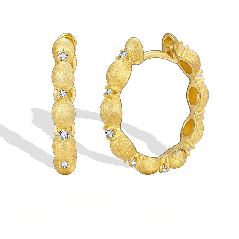 

New Brushed Ultra Sparkling Zircon Earrings for Women, 925 Pure Silver, Light Luxury, French Gentle and Niche Earrings
