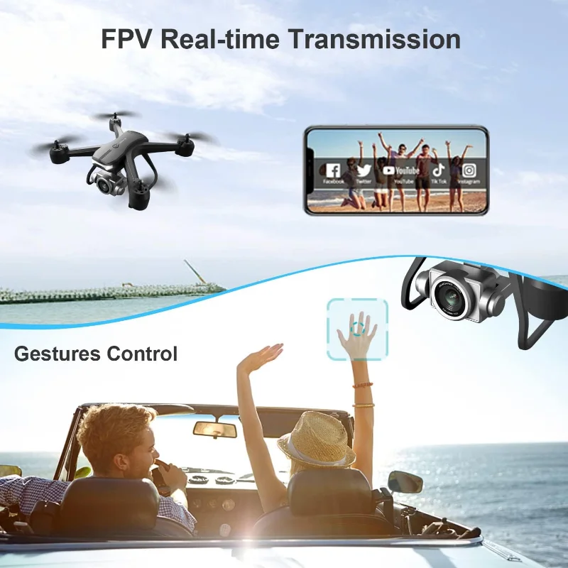 V14 Professional Drone 6K HD Dual Camera Wide Angle WIFI Realtime Transmission FPV Drone Optical Flow Location RC Quadcopter Toy