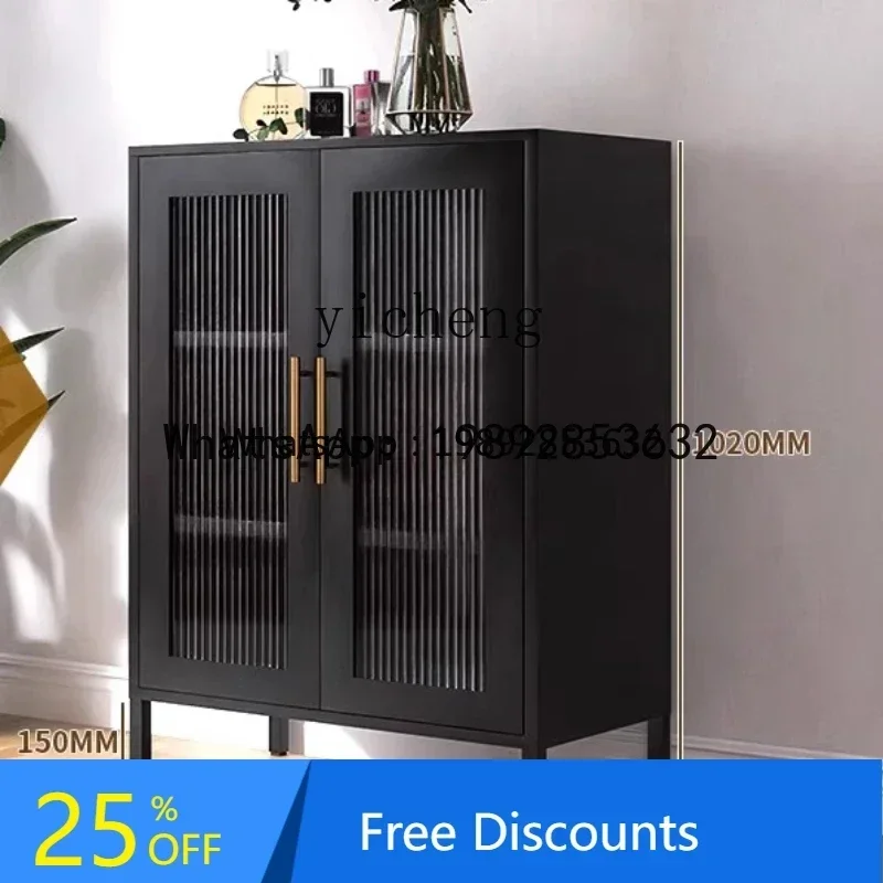 b9.21- Nordic light luxury meal side tea wine cabinet simple wrought iron storage locker kitchen tableware locker kitchen