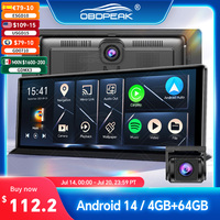 K60 Pro Rearview DVR Android 14 DashCam Wireless CarPlay Android Auto Dual Lens 1080P Video Recorder GPS Navigation WIFI Reverse