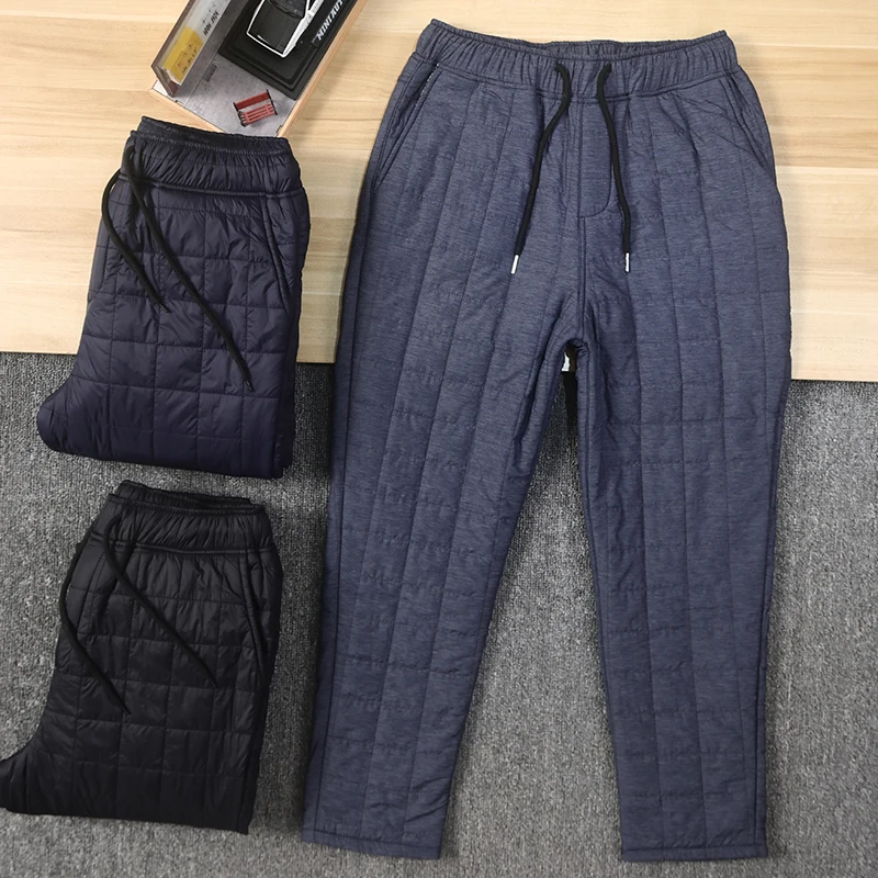 

Хлопковые брюки Thiened, мужские осенне-зимние повседневные прямые брюки, легкие теплые модные длинные брюки