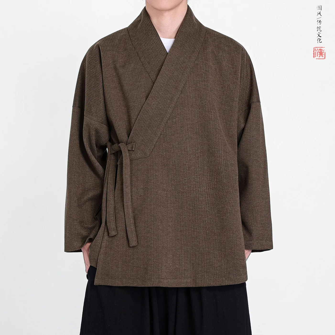 Traditional Chinese Hanfu Men Shirt Autumn Winter Diagonal Closure Tang Dynasty Ancient Robe Tang Suit Inner Wear Taoist Costume