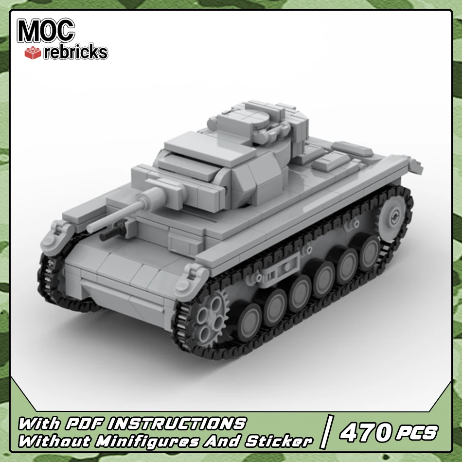 

German WW2 Military Series Tank Model Set MOC Army Armed Forces Fighting Vehicle Building Blocks Bricks Toys Children Gifts