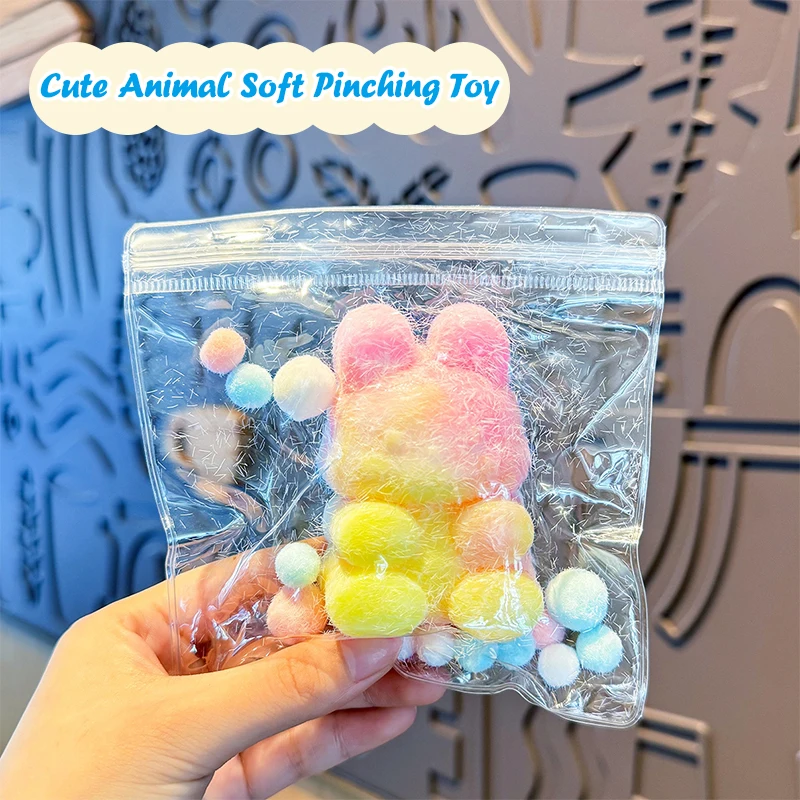 Cute Color Cat Claw Squeeze Toy Fidget Toy Rabbit Bear Squishy Pinch Kneading Toy Stress Reliever Vent Toy Kid Party Favor