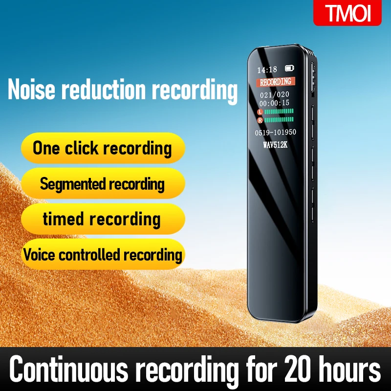 Digital Voice Recorder Portable Activated Audio Recorder 1536KBPS HD Recording MP3 Player for Lectures Meetings Class Interview