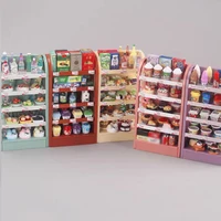 1:12 Miniature Store Display Shelf Dollhouse Furniture Mini Food Simulation Play House Scenes Kithcen Decoration Kids Toy Gift 3