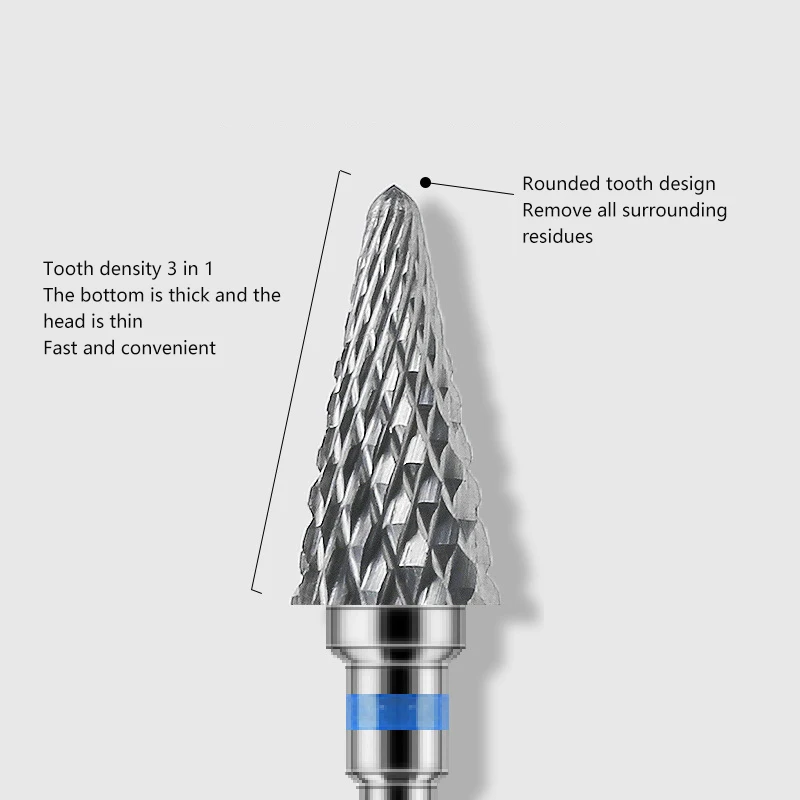 Fresas de acero de tungsteno para manicura, eliminación de esmalte de Gel, brocas de uñas, máquina en forma de paraguas, accesorios de pedicura