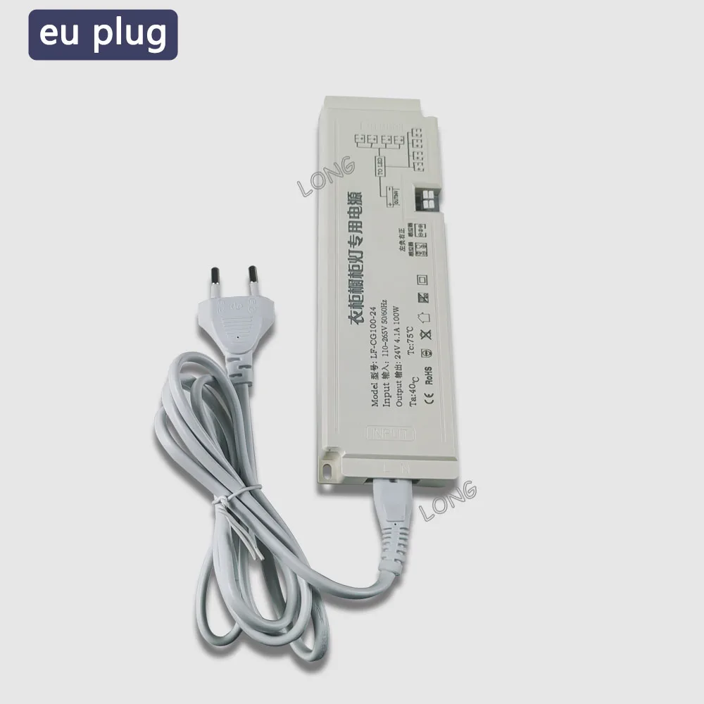 LED Driver with 2-Pin for Wardrobe/Cabinet LED Lights, 12V/24V Wide Voltage 110V-220V Power Supply, Full Load & Accurate Wattage