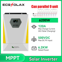 ECGSOLAX 6200W Hybrid Solar Inverter 120A Built-in MPPT Solar Controller 48VDC Off-Grid Inverter Charger Pure Sine Wave 6.2KW
