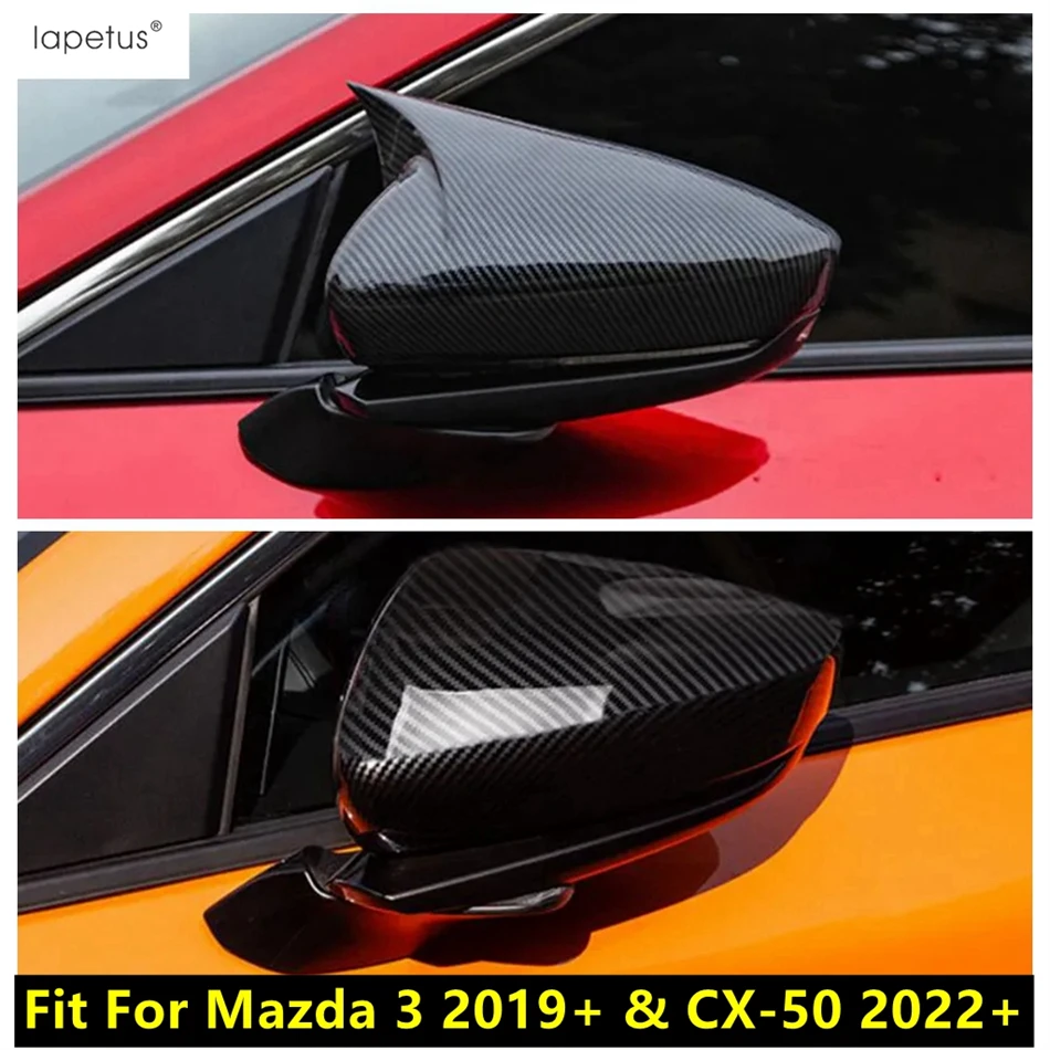 

Car Rearview Mirror Shell Cap Decoration Cover Trim Fit For Mazda 3 2019 - 2023 / CX-50 2022 - 2024 ABS Carbon Fiber Accessories