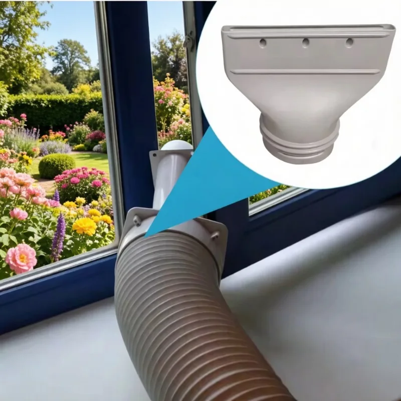 Portable AC Hose Connector Portable Air Conditioner Parts Fit 5.1in 5.9in Diameter Pipe Joint for Living Room Indoor Workplace