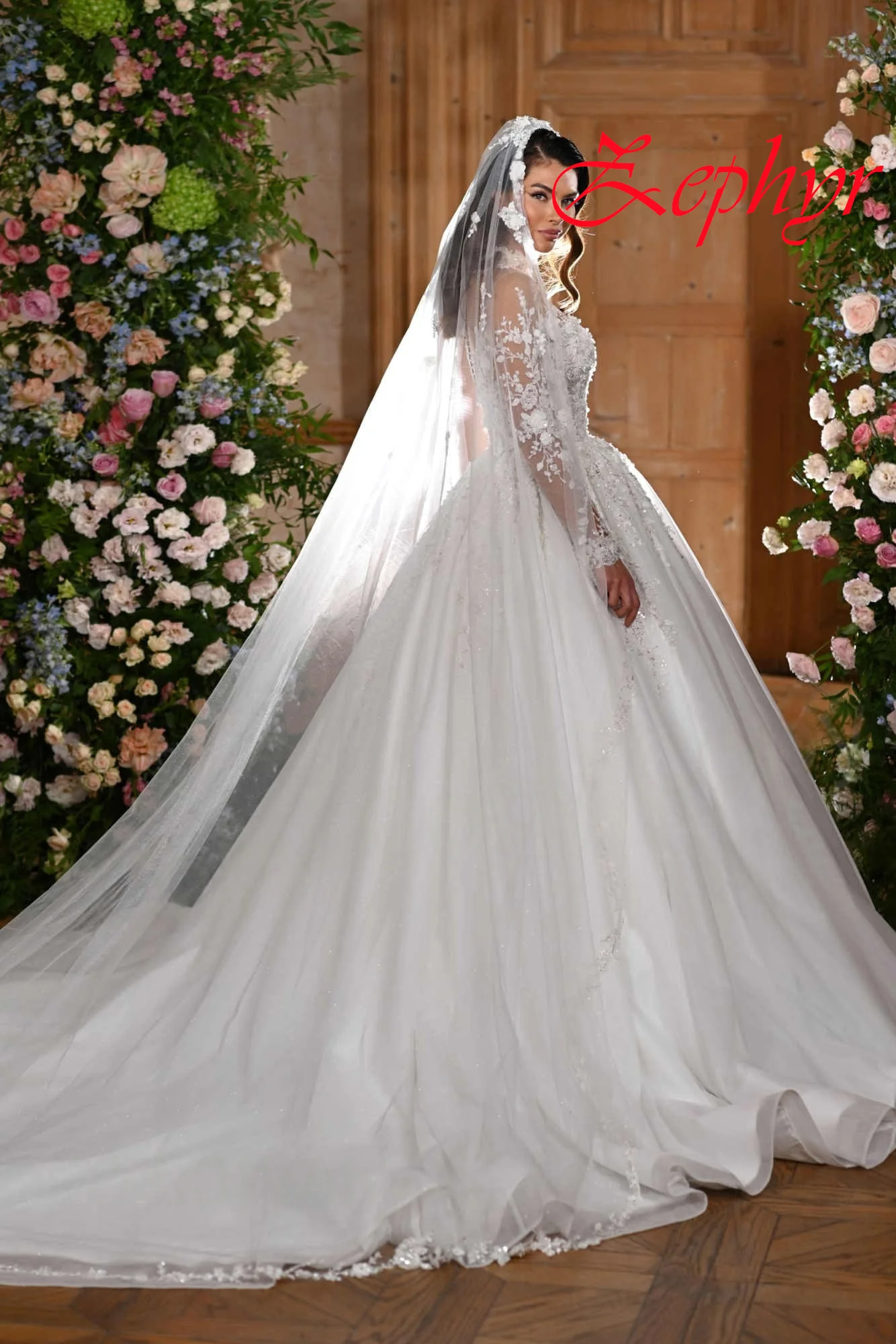 Vestido De Novia blanco personalizado con lentejuelas y cuello redondo, Vestido De Novia Formal De manga larga De lujo para fiesta De Novia, alta calidad