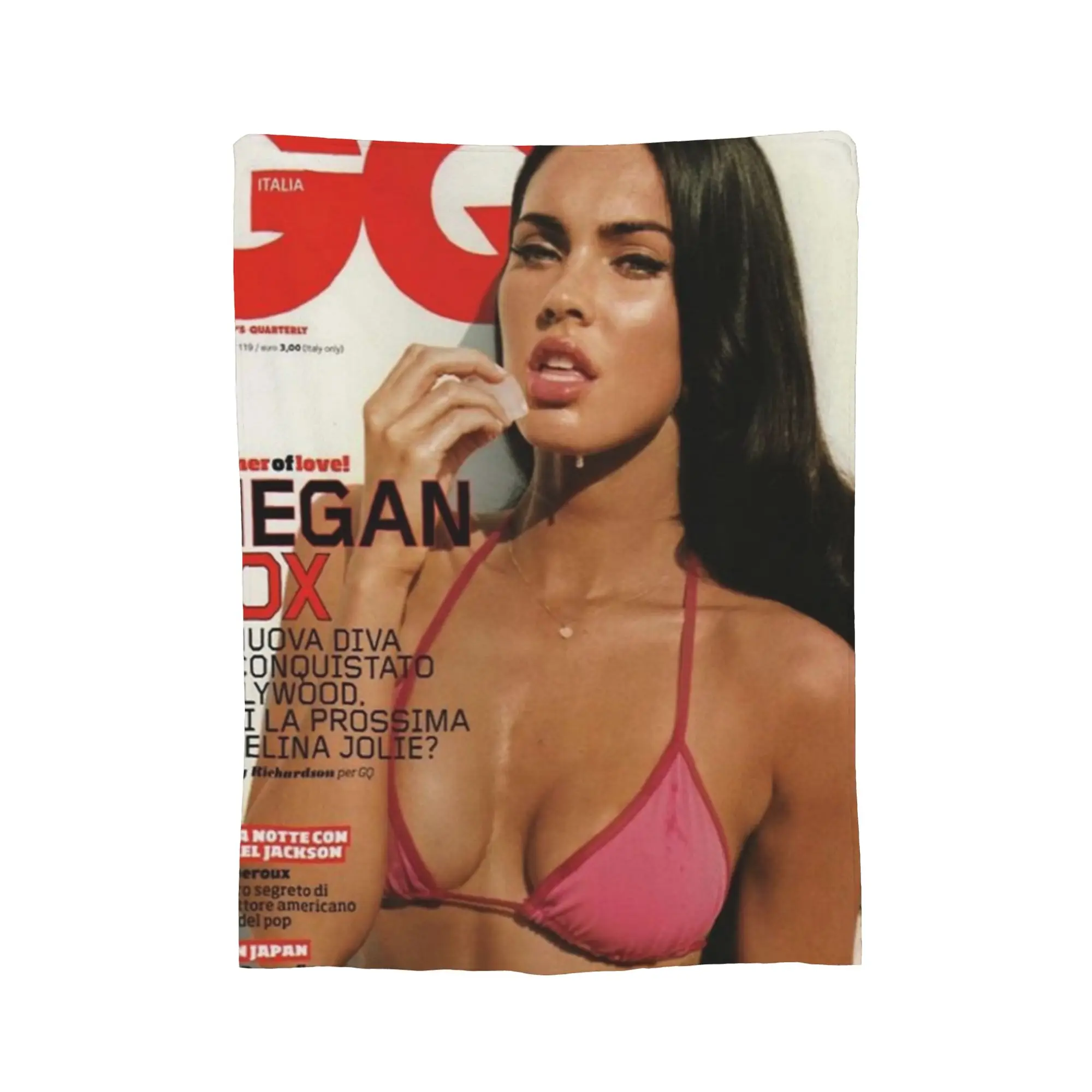 Megan Fox Magazine Cover Aesthetic  Blanket Flannel Textile Decor  Breathable Warm Throw Blanket for Bed Outdoor Bedding Throws