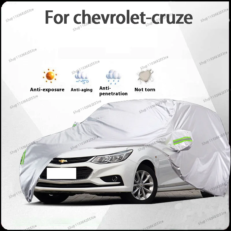 

Чехол для автомобиля Chevrolet Cruze Fit — водонепроницаемый, пылезащитный, солнцезащитный козырек (УФ), снегозащитный | Серебряное полное покрытие с защитой в течение всего дня