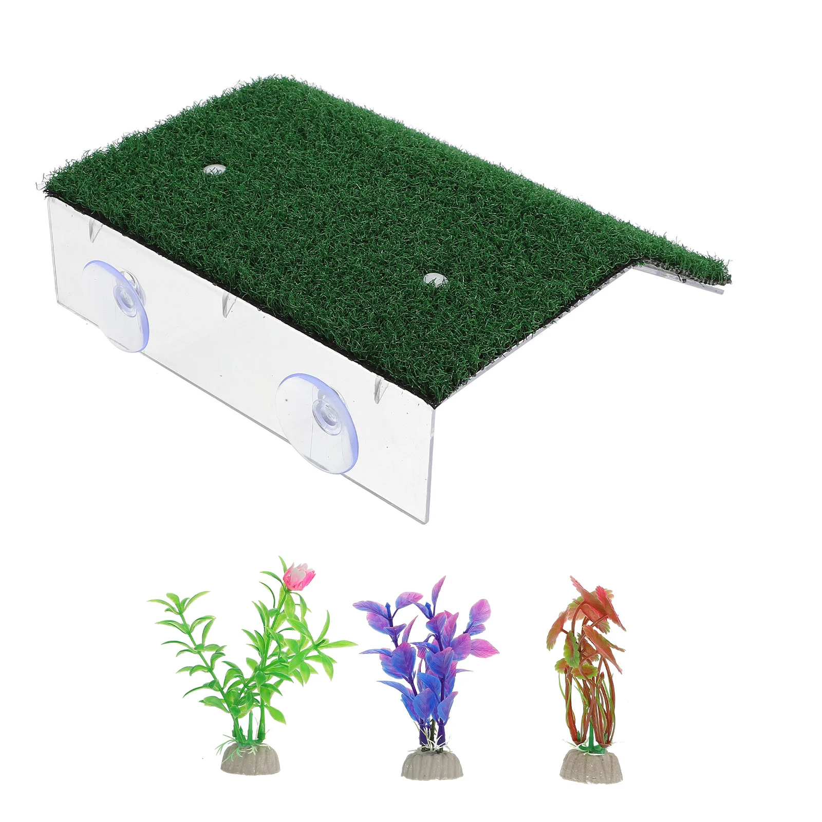 

1 Set Simulation Lawn Turtle Climbing Platform Tortoise Resting Lawn For Aquarium Decor Basking Floating