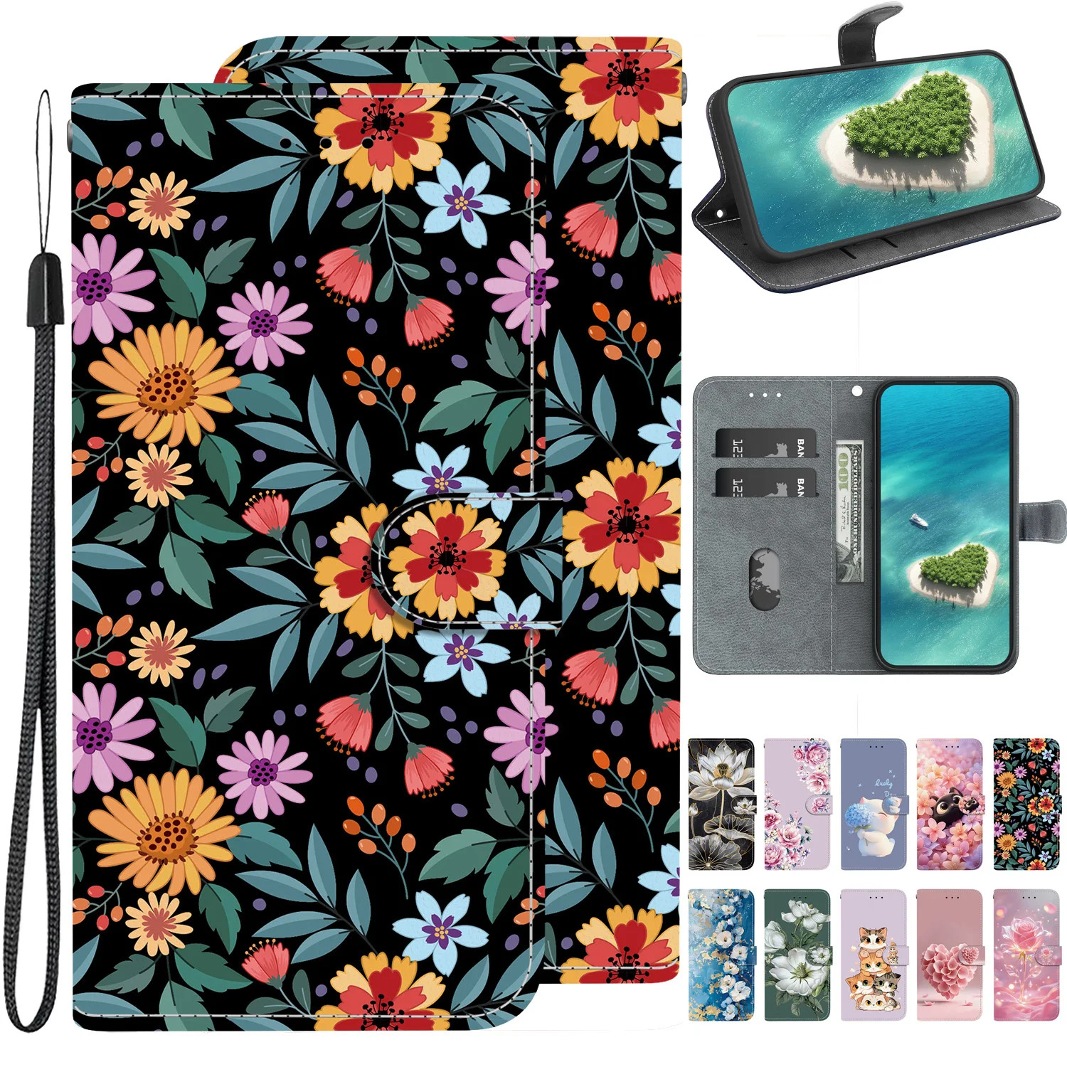 Lederhülle für Redmi Note 8 9 10 11 PRO Max 4G 5G Note 7 7S 8T 9S 10S 11S 11 Pro Plus Flip-Brieftaschenhülle mit Kartenfach