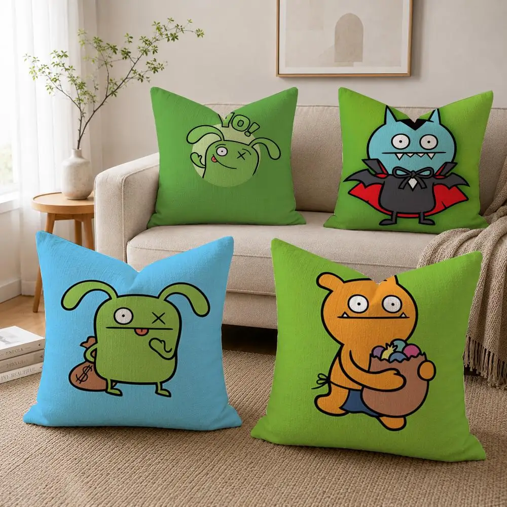 Movie UglyDolls Cushion Cover Linen Double-sided Printed Cushion Cover, sofa pillow case，Nordic Home Decor
